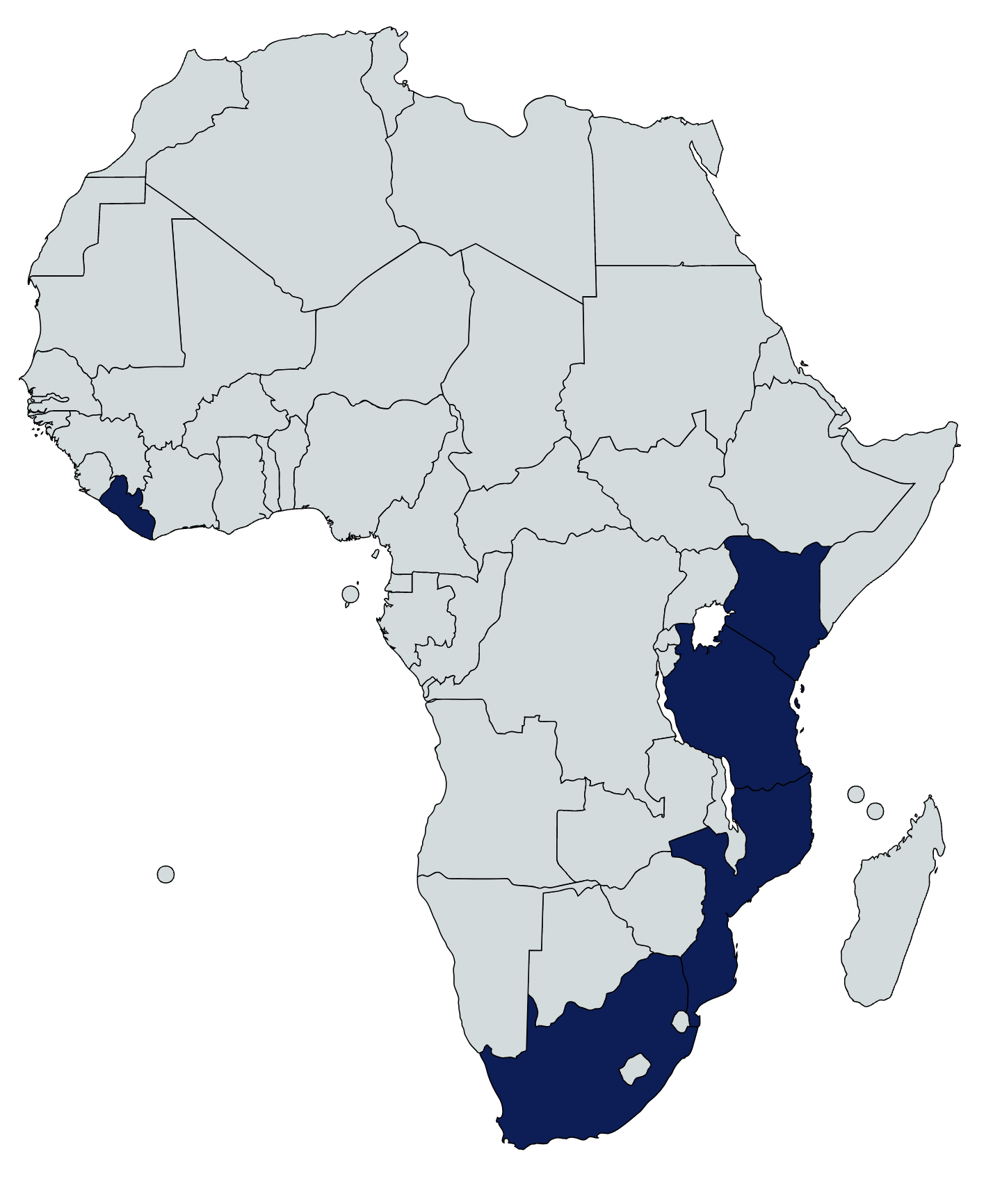 Africa: Mozambique, South Africa, Tanzania, Kenya, and Liberia